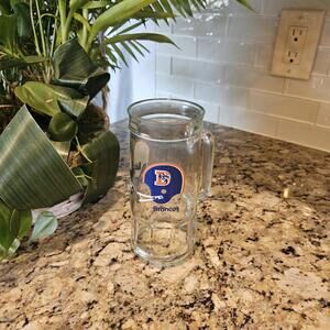Vintage 1980's Denver Broncos Old Logo Fisher Glass Beer Mug Collectible NFL
